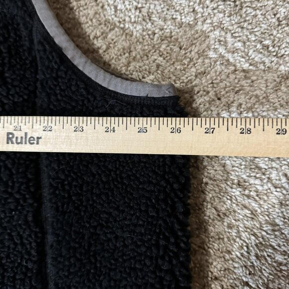 L.L.Bean Fleece Vest Mens XL Black Sherpa High Pile Lined Full Zip Pockets - Picture 8 of 9